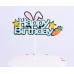 Cake Topper - Rabbit Happy Birthday Pink