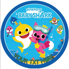 Free Text - Edible cake icing image - Baby Shark